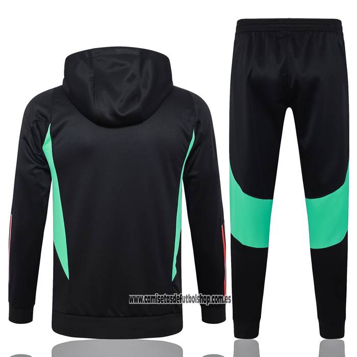 Chandal de Sudadera del Manchester United Nino 23-24 Negro y Rojo